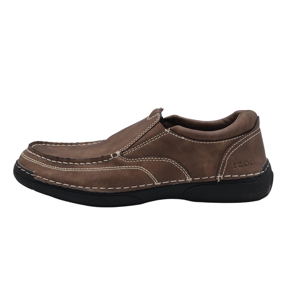 IZOD Shoes Mens Size 10 Brown Charlie Memory Foam Slip On Loafers Casual Comfort